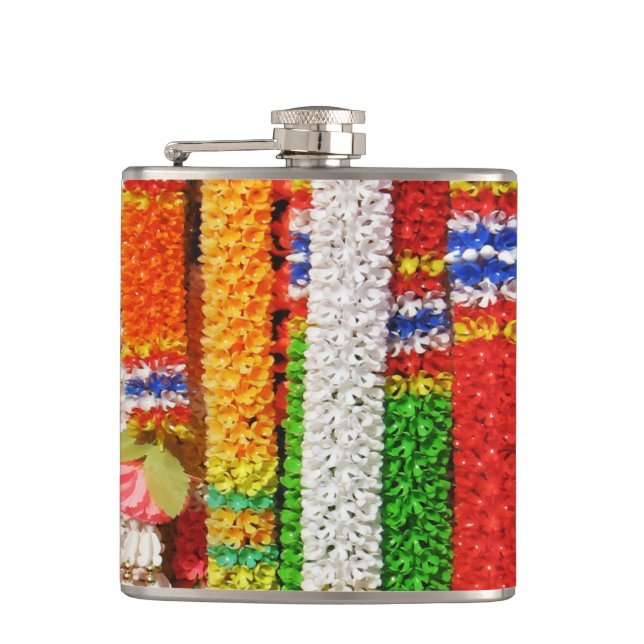 Phuang Maalai - Thai Floral Garland Hip Flask (Front)