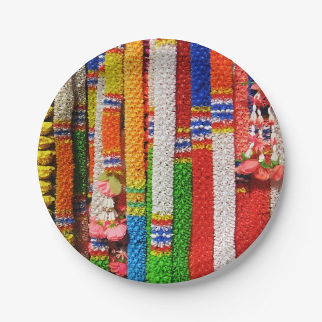 Phuang Maalai - Thai Floral Garland Paper Plate (Front)