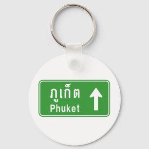 Phuket Ahead ⚠ Thai Highway Traffic Sign ⚠ Key Ring