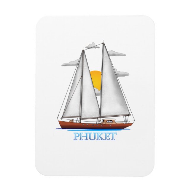 Phuket Coastal Nautical Sailing Sailor Magnet (Vertical)