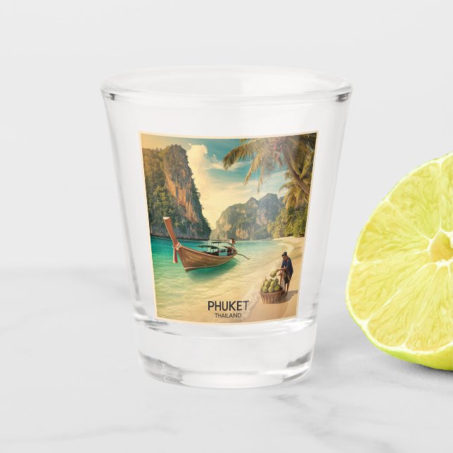 Phuket shot glass - tropical souvenir paradise (Front)