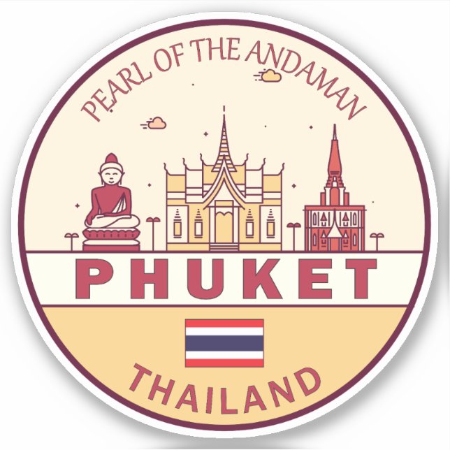 Phuket Thailand City Skyline Emblem (Front)