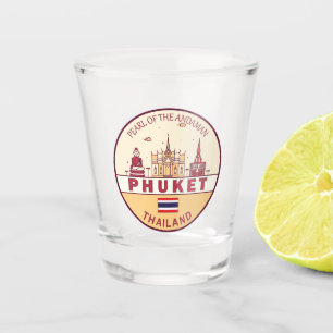 Phuket Thailand City Skyline Emblem Shot Glass