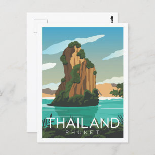 Phuket Thailand Famous Travel Place Illustration Postcard