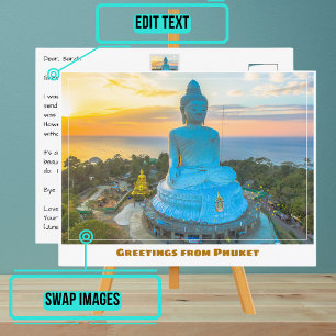 Phuket Thailand Featuring Big Buddha Modern Postcard