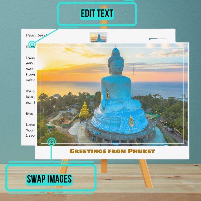 Phuket Thailand Featuring Big Buddha Modern Postcard (Please enjoy our postcards and see the others in the collection.)