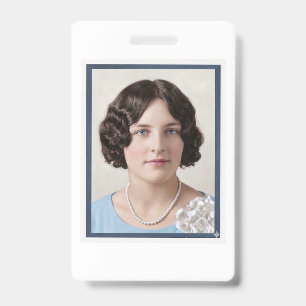 Phyllis Talla Johnson Westerfield postcard ID Badge