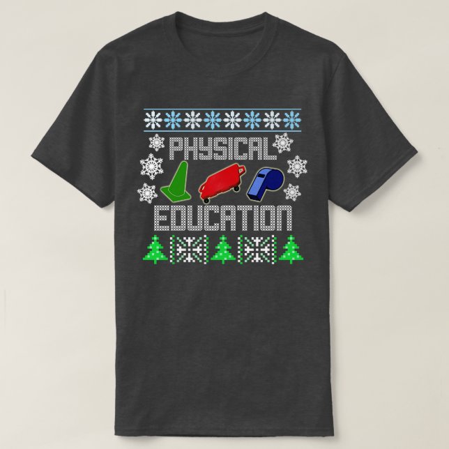 Phys Ed Ugly Christmas Sweater TShirt (Design Front)