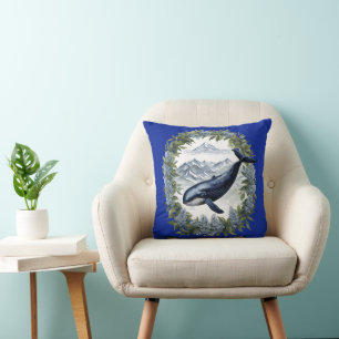 Physeter macrocephalus Whale With Mountain Laurel Cushion