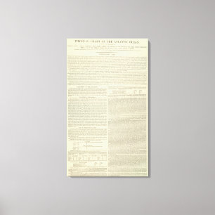 Physical Chart of the Atlantic Ocean Canvas Print
