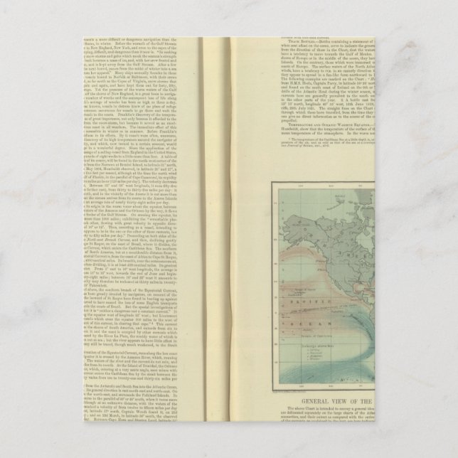 Physical Chart of the Atlantic Ocean continued Postcard (Front)
