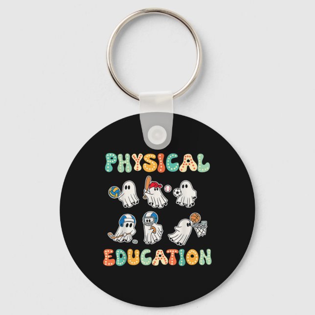 Physical Education Halloween Ghosts Gift For Spook Key Ring (Front)