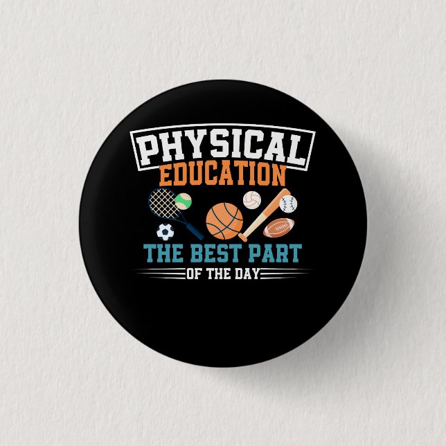 Physical Education PE Teacher Strong School P.E. T 3 Cm Round Badge (Front)
