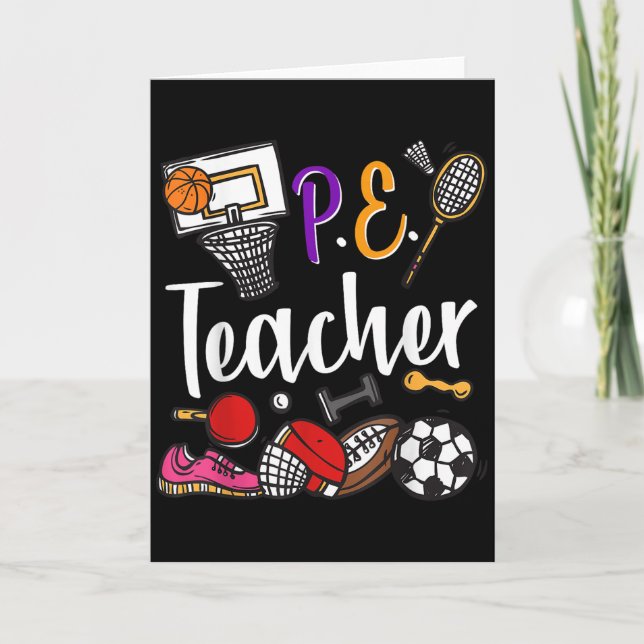 Physical Education Teacher Proud Pe Teacher Srts C Card (Front)