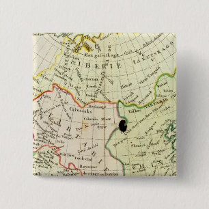 Physical map of Asia 15 Cm Square Badge