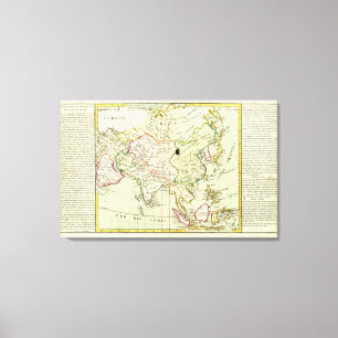 Physical map of Asia Canvas Print