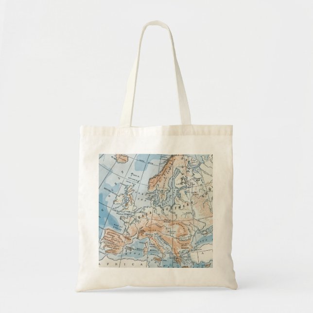 Physical Map of Europe (1916) Tote Bag (Front)