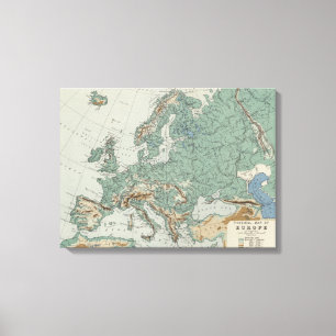 Physical Map of Europe Canvas Print