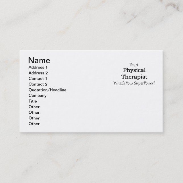 Physical Therapist Business Card (Front)