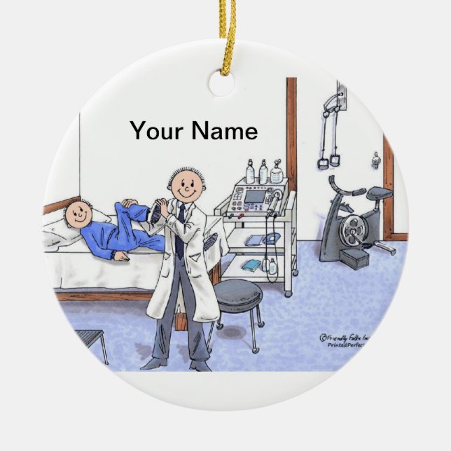 Physical Therapist - Male Ceramic Tree Decoration (Front)