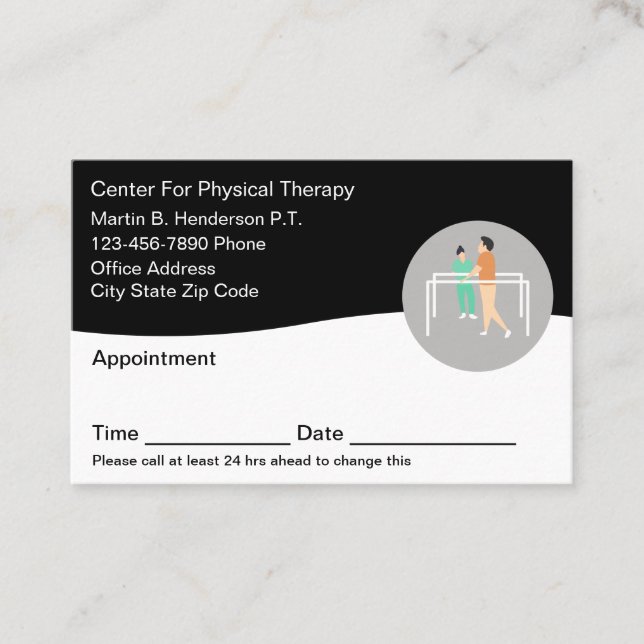 Physical Therapist Modern Appointment Cards (Front)