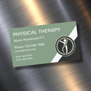 Physical Therapist Modern Business Card Magnets