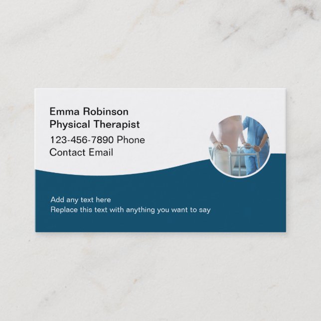 Physical Therapist Modern Business Cards (Front)