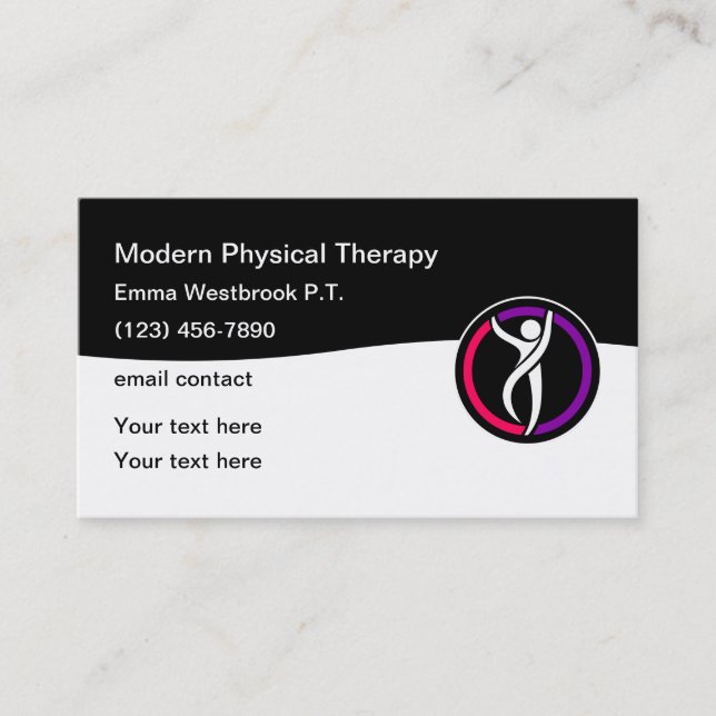 Physical Therapist Modern Business Cards (Front)