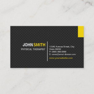 Physical Therapist - Modern Twill Grid Business Card