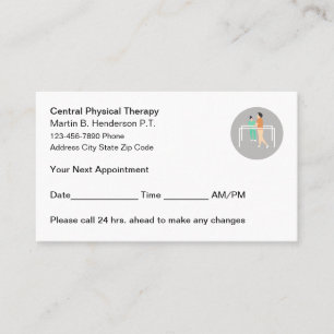 Physical Therapist Patient Appointment Card