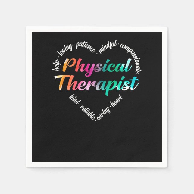 Physical Therapist Physical Therapist Heart Word C Napkin (Front)