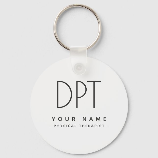 Physical Therapist PT Modern Minimalist Key Ring (Front)