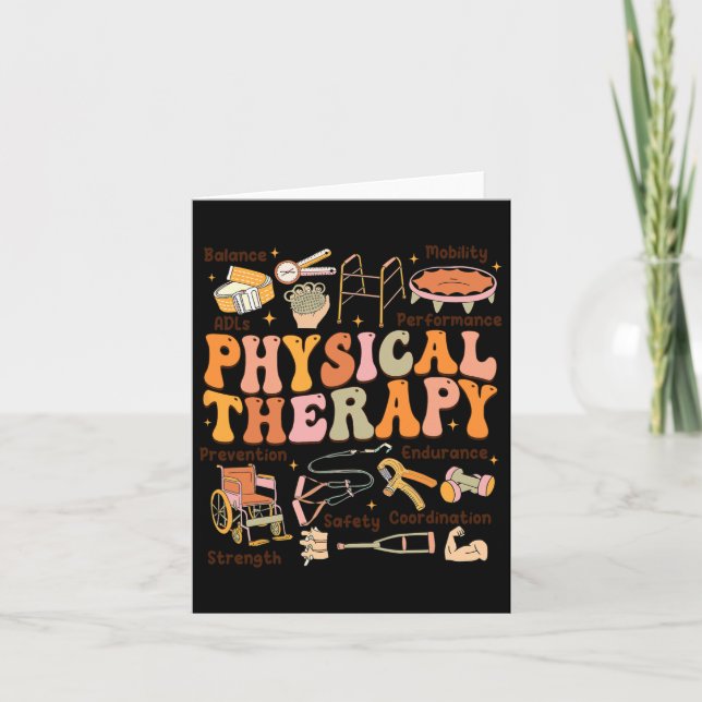 Physical Therapist Pt Pta Fall Thanksgiving Physic Card (Front)