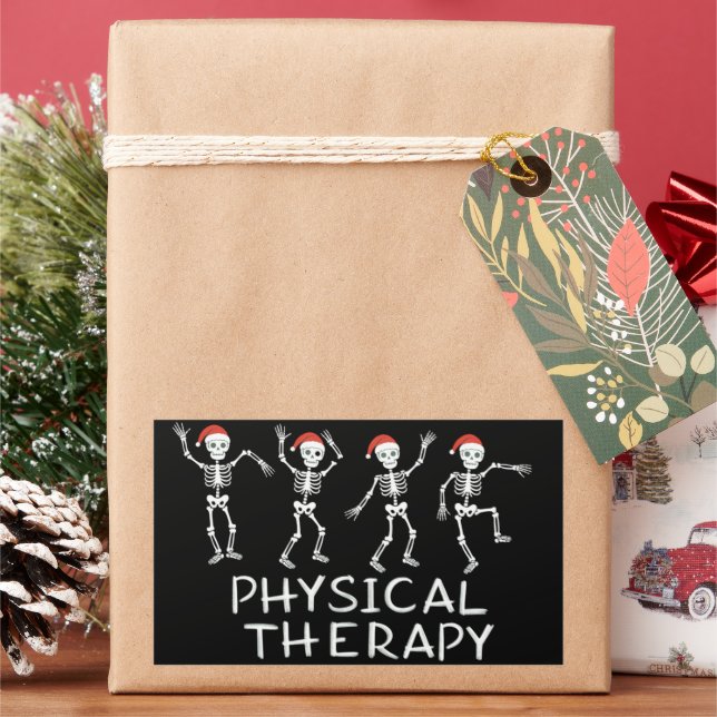 Physical Therapist Skeleton Christmas DPT Student  Rectangular Sticker (Holiday)