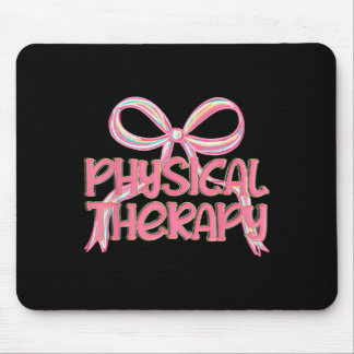 Physical Therapy Aesthetic Pink Coquette Bow Y2k P Mouse Pad