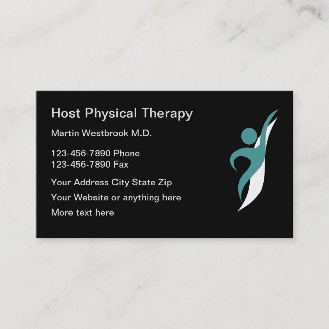 Physical Therapy And Rehabilitation Business Card (Front)