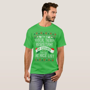 Physical Therapy Assistant On Nice List Christmas T-Shirt