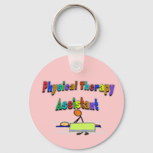Physical Therapy Assistant--Stick Figure Design Key Ring (Front)