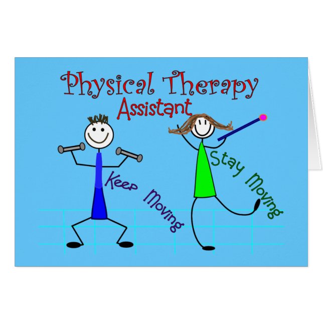 Physical Therapy Assistant Stick People Design (Front Horizontal)