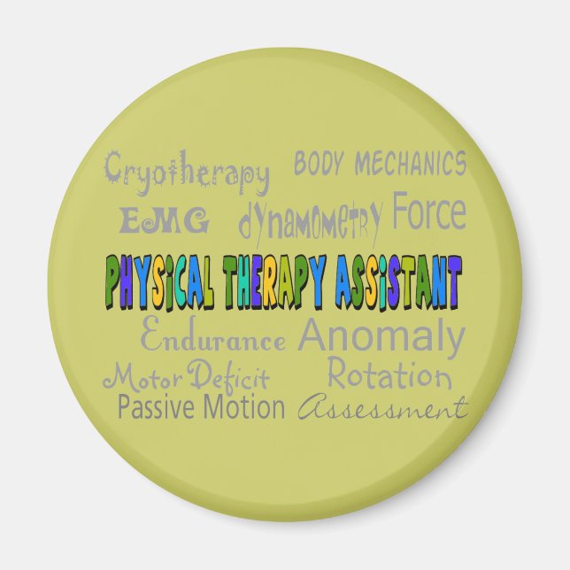 Physical Therapy Assistant "Terminology" Design Magnet (Front)