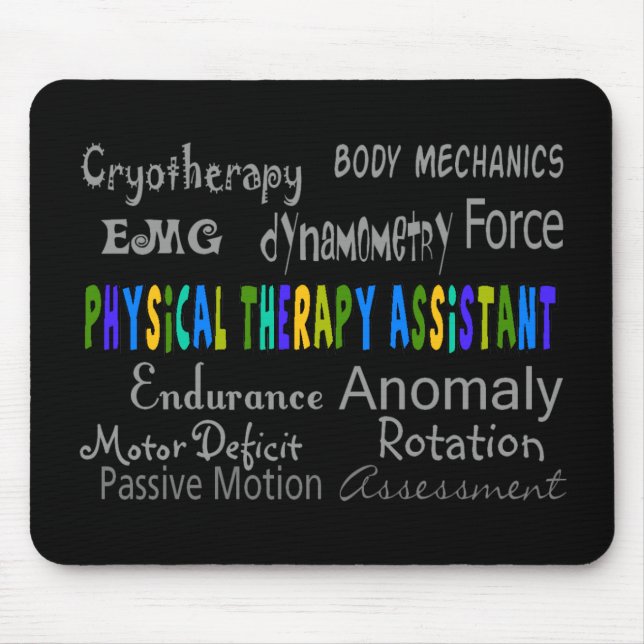 Physical Therapy Assistant "Terminology" Design Mouse Pad (Front)