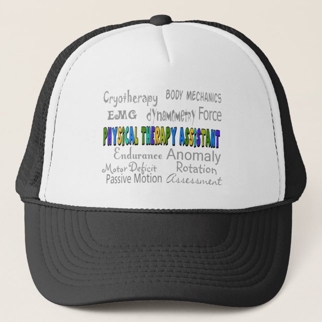 Physical Therapy Assistant "Terminology" Design Trucker Hat (Front)