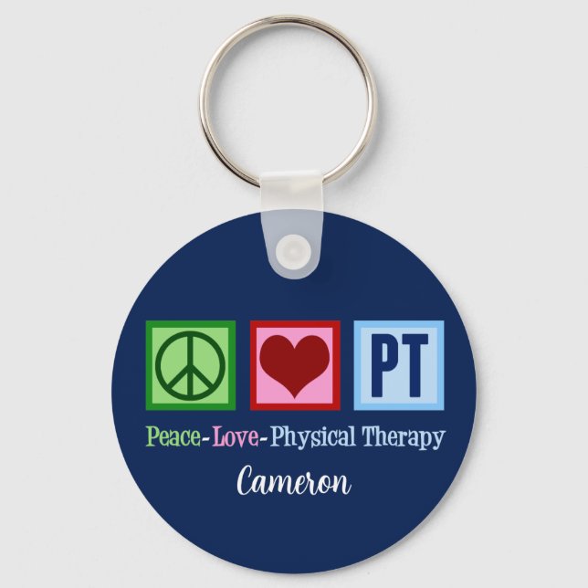 Physical Therapy Blue Custom Key Ring (Front)