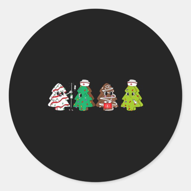 Physical Therapy Christmas Cake Tree Nurse Xmas Pa Classic Round Sticker (Front)