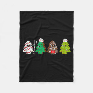 Physical Therapy Christmas Cake Tree Nurse Xmas Pa Fleece Blanket