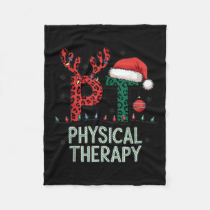 Physical Therapy Christmas Santa Hat Pt Therapist  Fleece Blanket