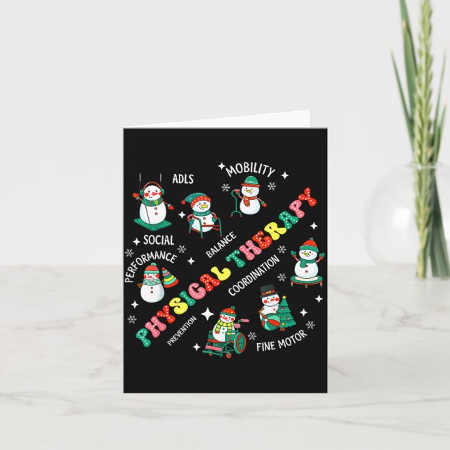 Physical Therapy Christmas Snowman Pt Physical The Card (Front)