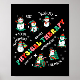 Physical Therapy Christmas Snowman Pt Physical The Poster