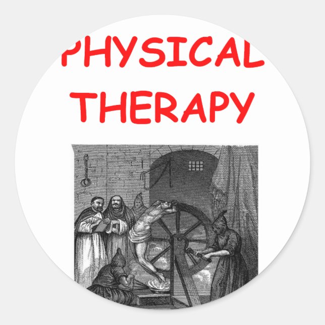 physical therapy classic round sticker (Front)