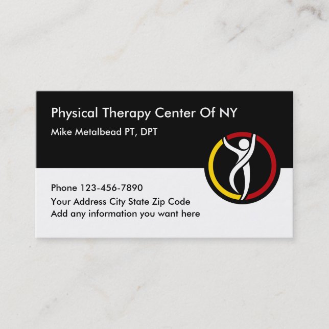 Physical Therapy Clinic And Therapist Business Card (Front)